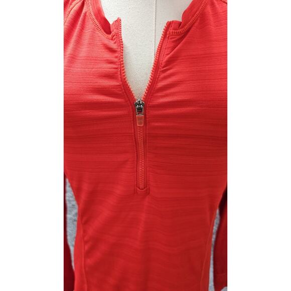 Athleta Size Small Half Zip Top Henley Shirt UPF Red Style 581610 Pacifica - Picture 3 of 4
